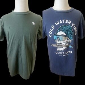 Quiksilver Boys' Blue 'Cold Water Vibes' Graphic Tee and Abercrombie tee